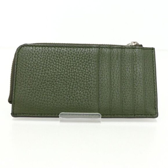 Gucci Logo Zip Card Case Leather Khaki - Picture 2 of 6